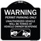 Signmission No Parking w/o Permit Warning Permit Parking Unauthorized Vehicles Alum, 18" x 18", BW-1818-23636 A-DES-BW-1818-23636 - alternate 1